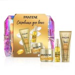 Набор подарочный, Pantene Pro-v (Пантин про ви) 200 мл + 300 мл + 100 мл бальзам-ополаскиватель 3 минуты миракл интенсивное восстановление для поврежденных волос + маска интенсивное восстановление защита кератина  + масло для волос интенсивное восстановление защита кератина косметичка